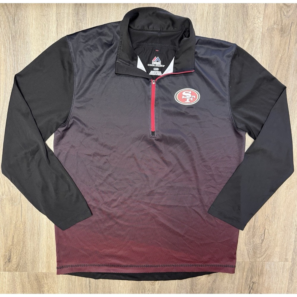 Majestic San Francisco 49ers Quarter Zip Pullover Men's Large NFL